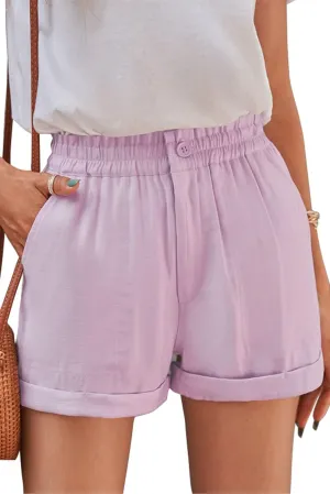SESERAGI Women Comfy Cotton 2" High Waisted Shorts Casual Summer Ruffles Elastic Waist Short Pants with 4 Pockets
