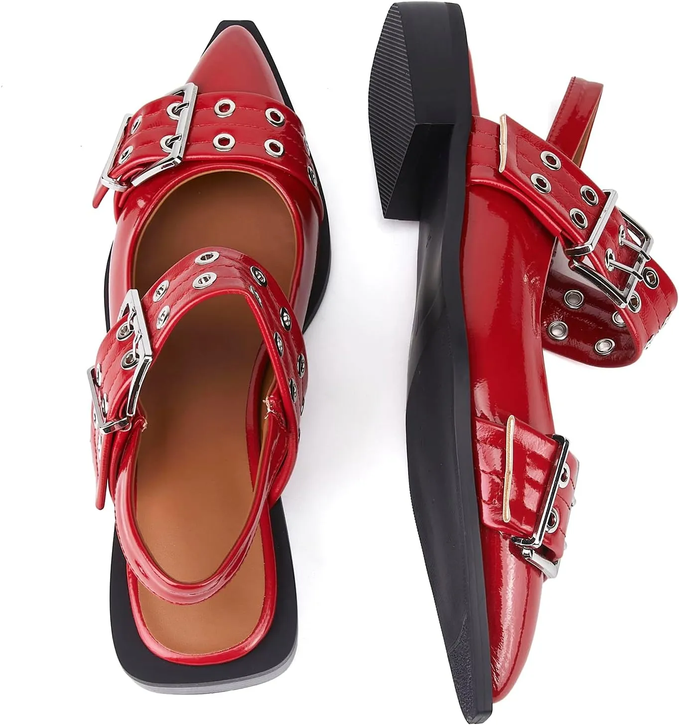 Slingback Ballet Flats for Women, Flats Closed Toe Ankle Strap Pump Shoes Flats Formal Dressy Comfortable Casual Classic Office Party Shoes
