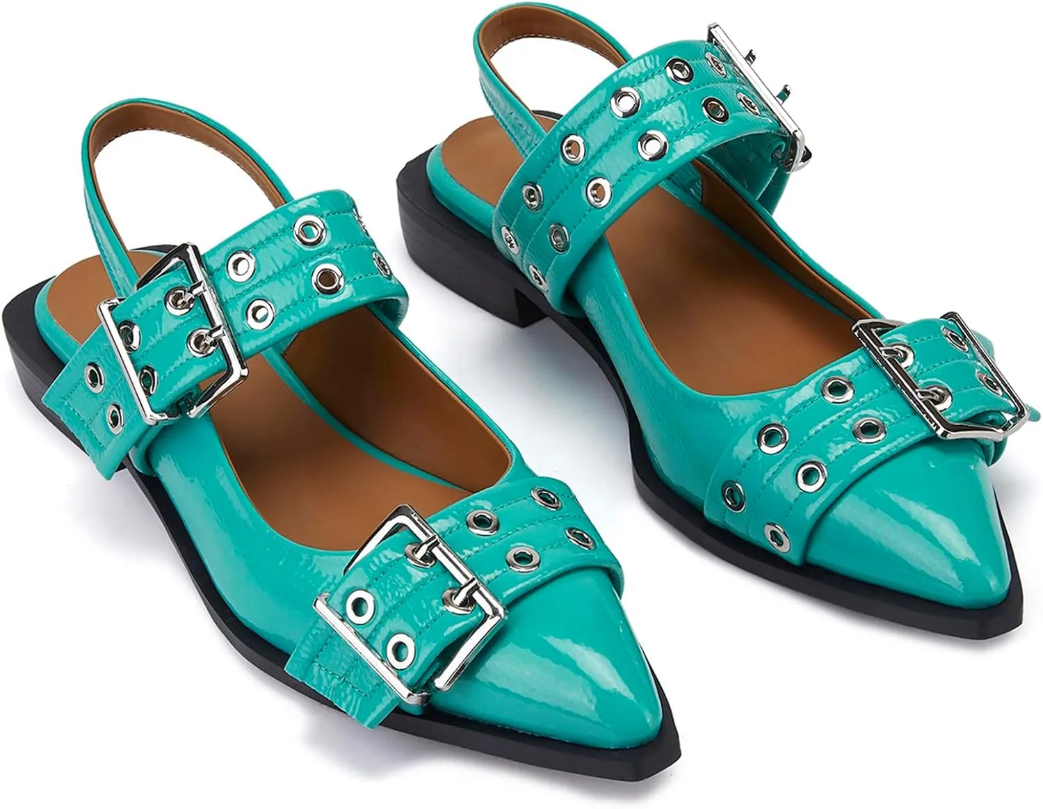 Slingback Ballet Flats for Women, Flats Closed Toe Ankle Strap Pump Shoes Flats Formal Dressy Comfortable Casual Classic Office Party Shoes