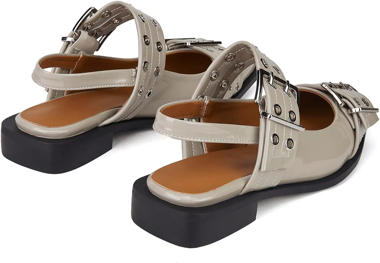 Slingback Ballet Flats for Women, Flats Closed Toe Ankle Strap Pump Shoes Flats Formal Dressy Comfortable Casual Classic Office Party Shoes