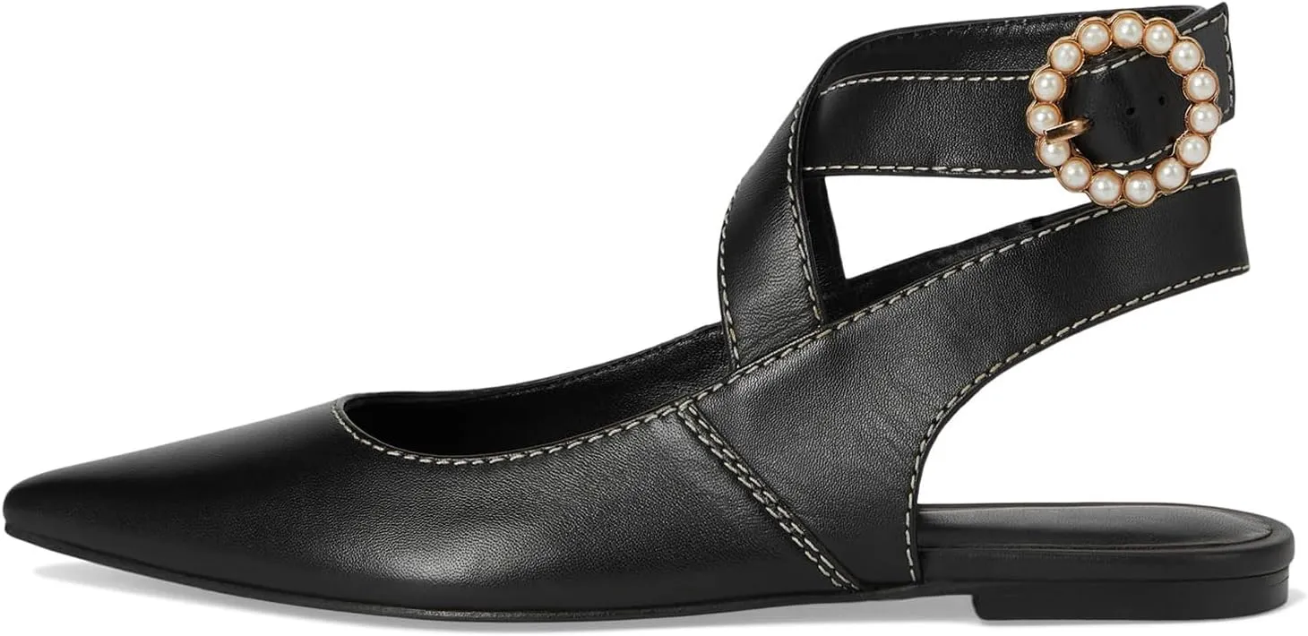 Slingback Flats for Women Closed Pointed Toe Flats Dressy Mary Jane Balllet Flats Casual Ankle Strap Low Heel Dress Shoes for Women