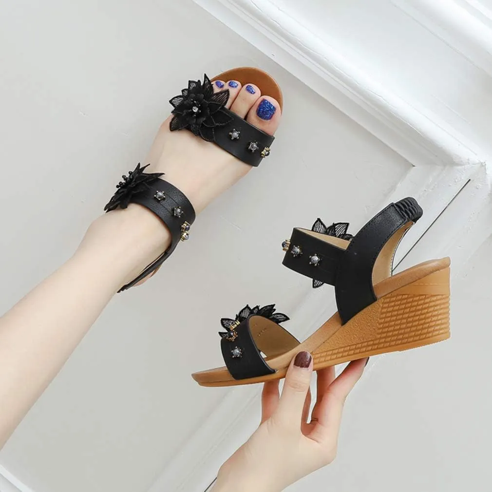 SO SIMPOK Women Casual Roman Wedge Sandals Comfort Summer Walking Slingback Shoes