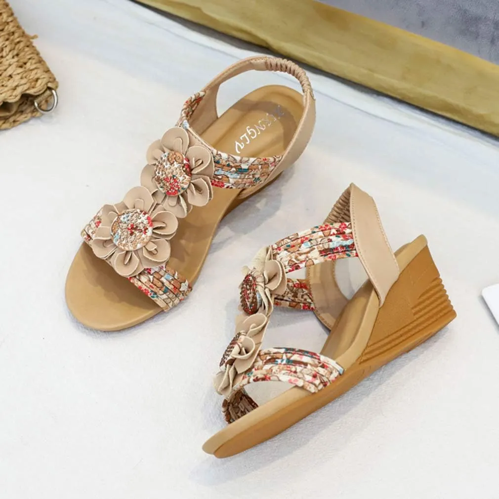 SO SIMPOK Women Casual Roman Wedge Sandals Comfort Summer Walking Slingback Shoes