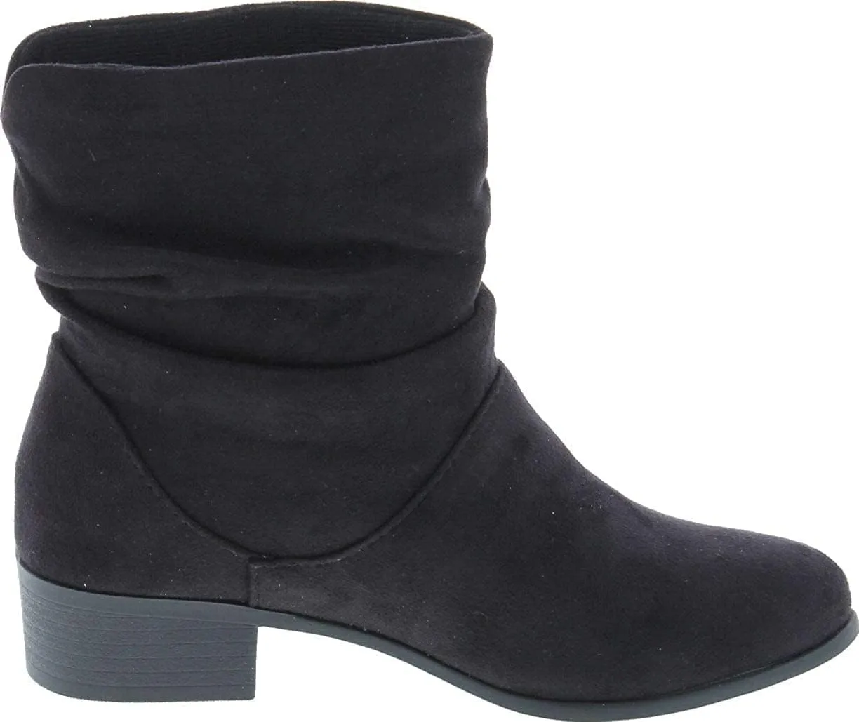 Soda ENERGY ~ Women Slouchy Round Toe Low Block Heel Sueded Ankle Boot