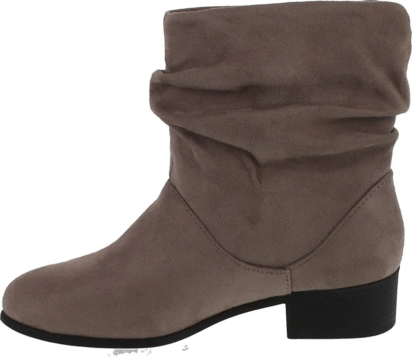 Soda ENERGY ~ Women Slouchy Round Toe Low Block Heel Sueded Ankle Boot