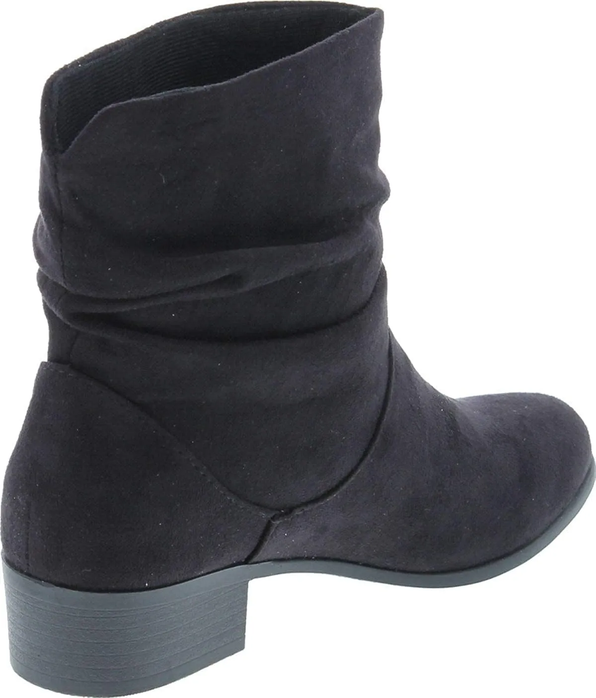 Soda ENERGY ~ Women Slouchy Round Toe Low Block Heel Sueded Ankle Boot