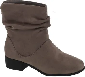 Soda ENERGY ~ Women Slouchy Round Toe Low Block Heel Sueded Ankle Boot
