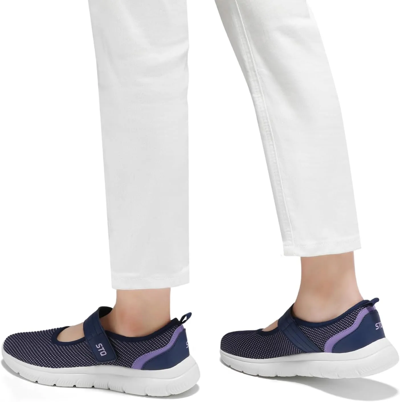 STQ Womens Walking Shoes Orthopedic Shoes Adjustable Non Slip Mary Jane Shoes