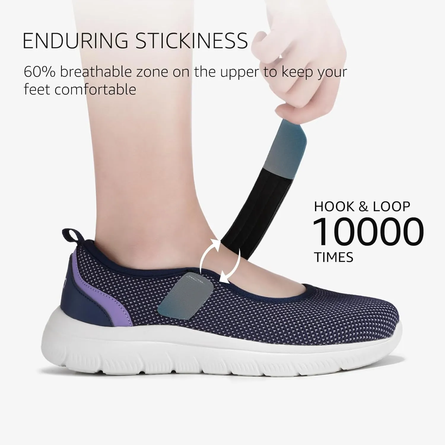 STQ Womens Walking Shoes Orthopedic Shoes Adjustable Non Slip Mary Jane Shoes