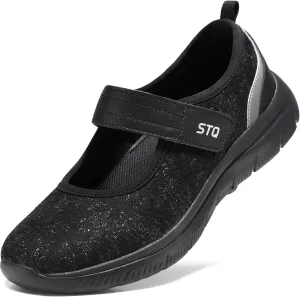 STQ Womens Walking Shoes Orthopedic Shoes Adjustable Non Slip Mary Jane Shoes