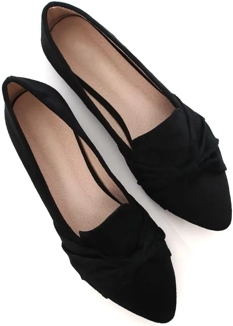 Stunner Classic Women's Pointed Toe Bowknot Ballet Flats Comfortable Cute Dress Flats