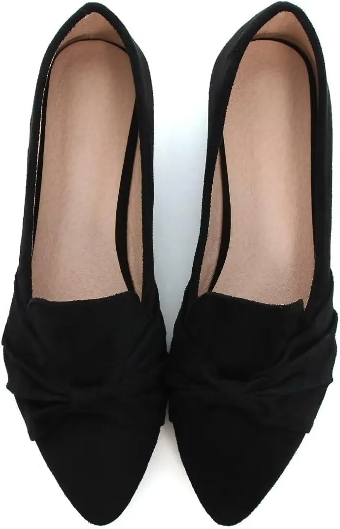 Stunner Classic Women's Pointed Toe Bowknot Ballet Flats Comfortable Cute Dress Flats