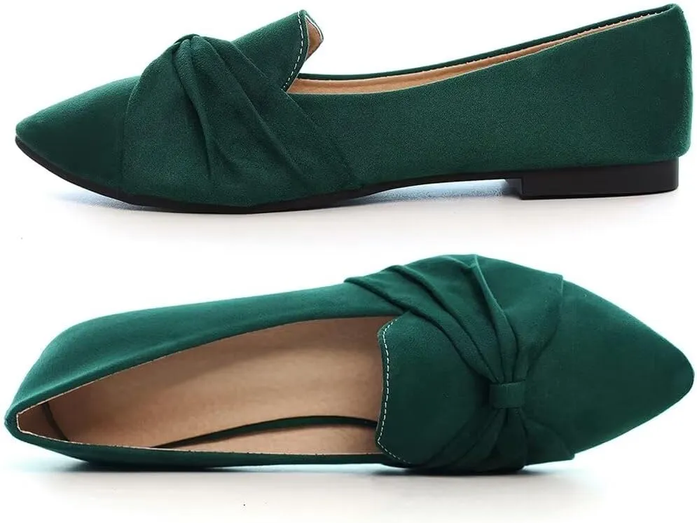 Stunner Classic Women's Pointed Toe Bowknot Ballet Flats Comfortable Cute Dress Flats