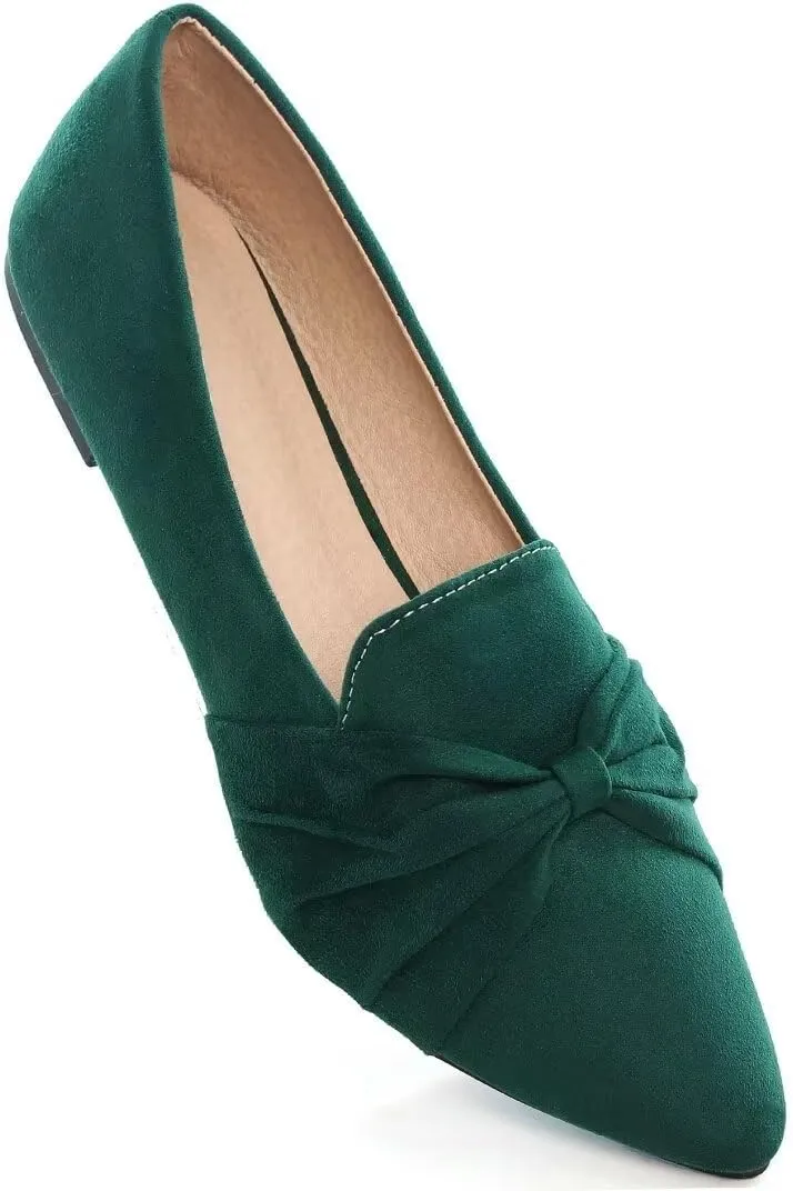 Stunner Classic Women's Pointed Toe Bowknot Ballet Flats Comfortable Cute Dress Flats