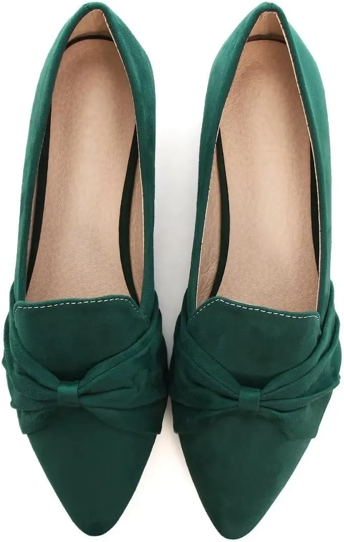 Stunner Classic Women's Pointed Toe Bowknot Ballet Flats Comfortable Cute Dress Flats