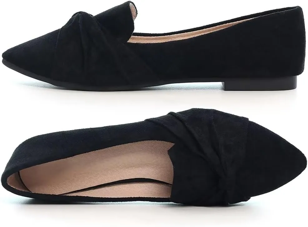Stunner Classic Women's Pointed Toe Bowknot Ballet Flats Comfortable Cute Dress Flats