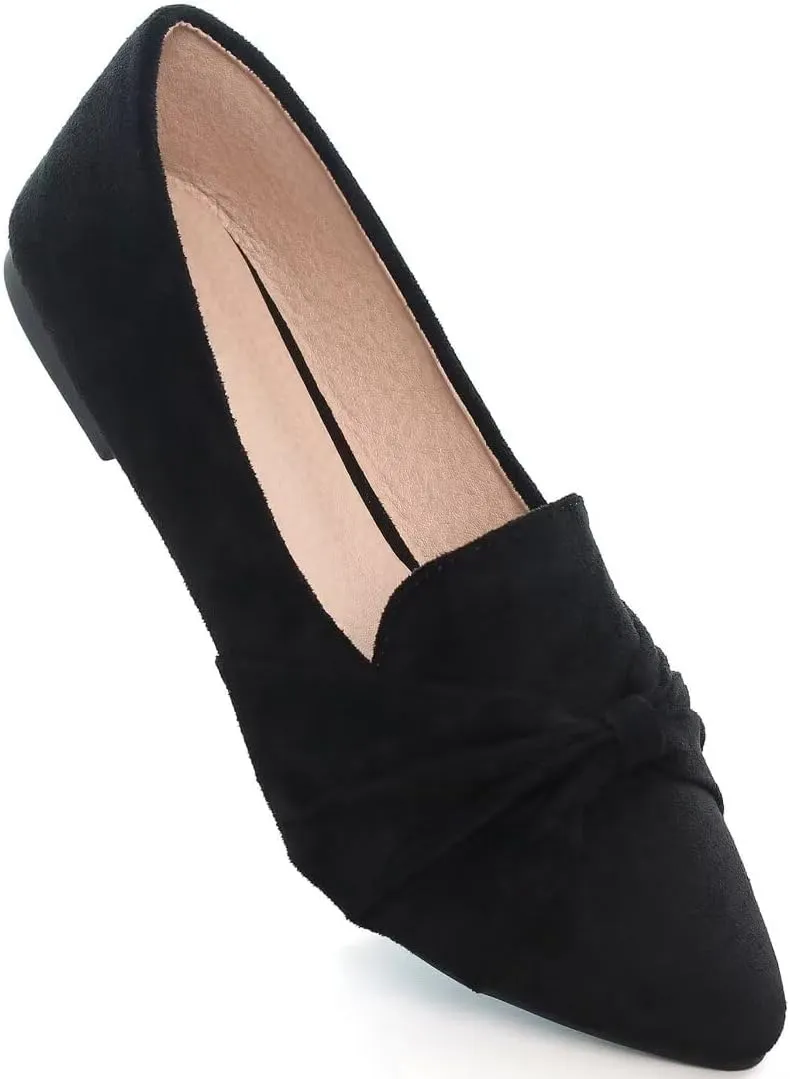 Stunner Classic Women's Pointed Toe Bowknot Ballet Flats Comfortable Cute Dress Flats