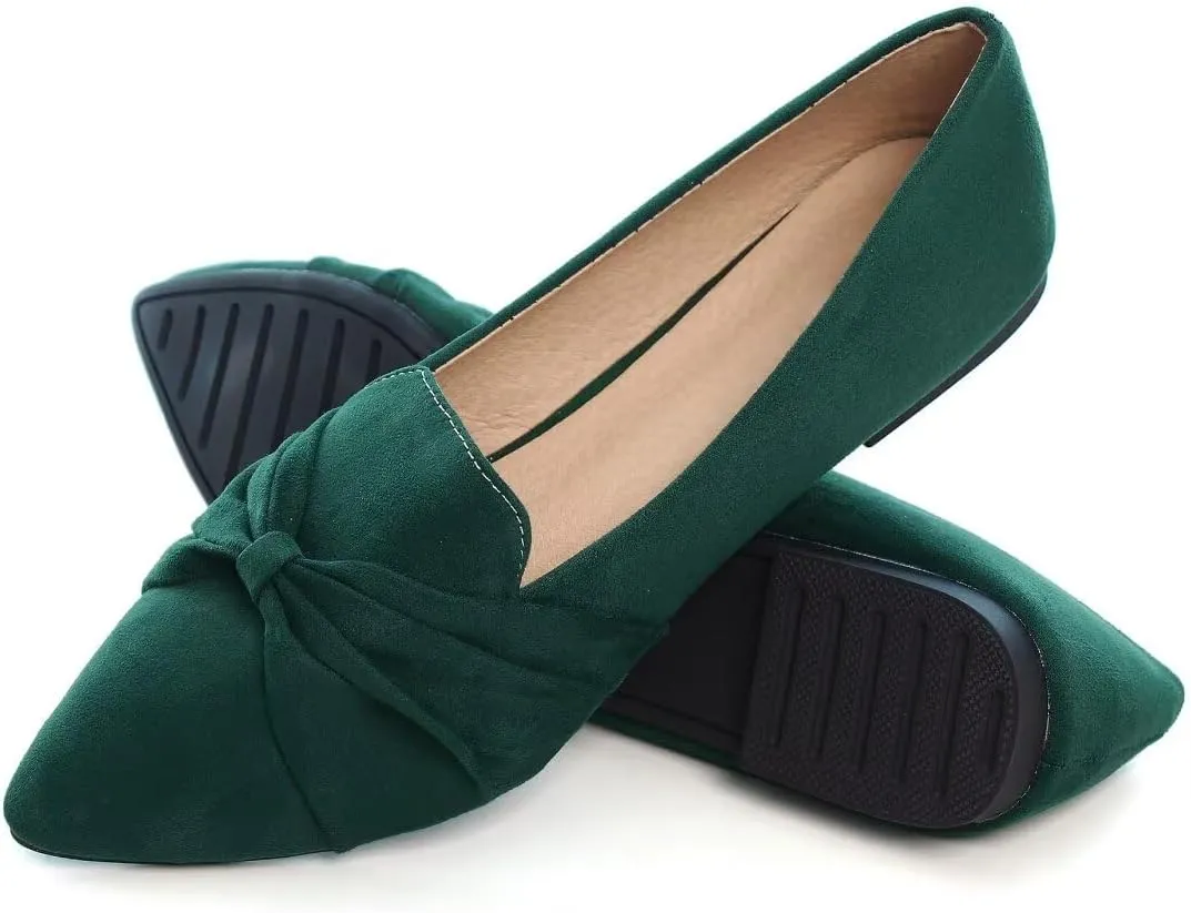 Stunner Classic Women's Pointed Toe Bowknot Ballet Flats Comfortable Cute Dress Flats