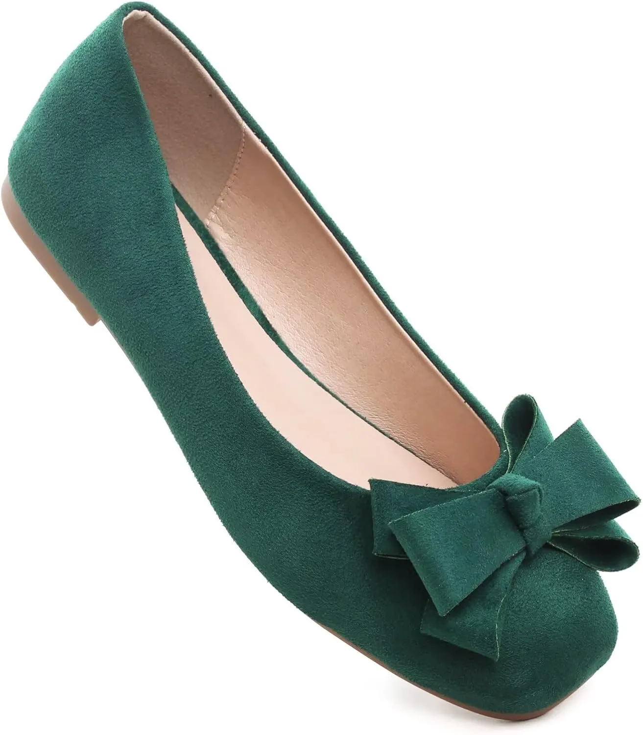 Stunner Women's Ballet Flats Fashion Classic Comfort Square Toe Slip-On Flats Wide Width Flat Shoes