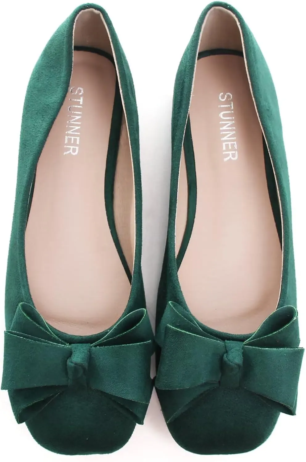 Stunner Women's Ballet Flats Fashion Classic Comfort Square Toe Slip-On Flats Wide Width Flat Shoes