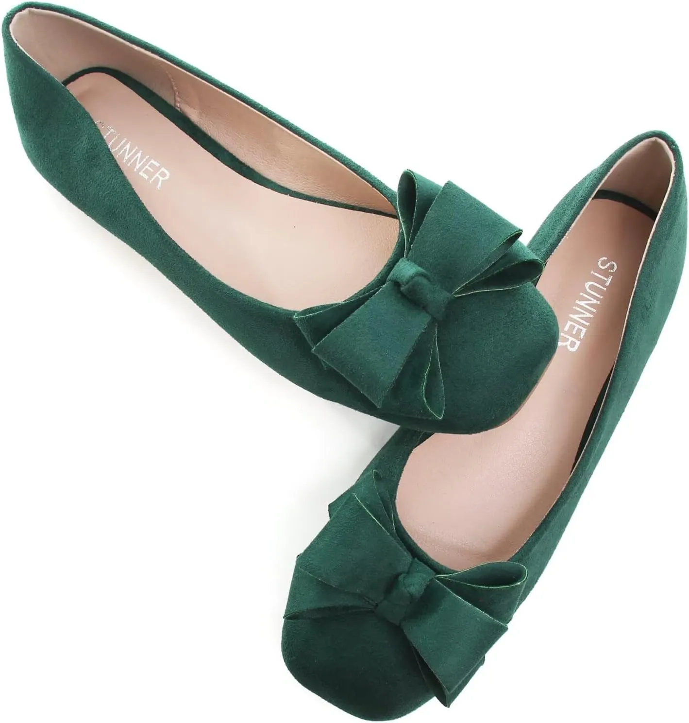 Stunner Women's Ballet Flats Fashion Classic Comfort Square Toe Slip-On Flats Wide Width Flat Shoes