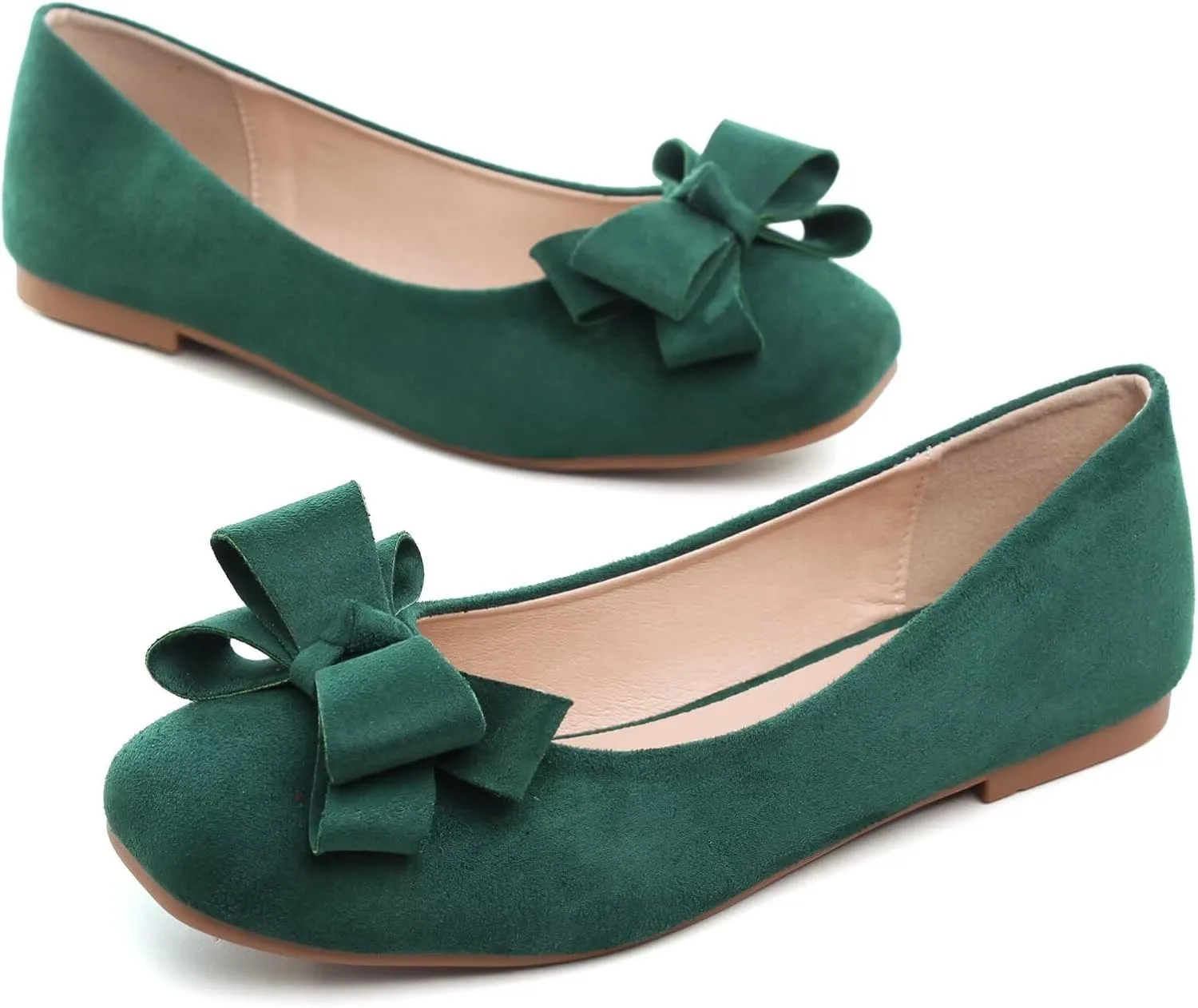 Stunner Women's Ballet Flats Fashion Classic Comfort Square Toe Slip-On Flats Wide Width Flat Shoes
