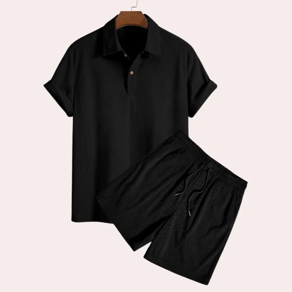 Stylish and Versatile Polo Shirt and Shorts Set for Men