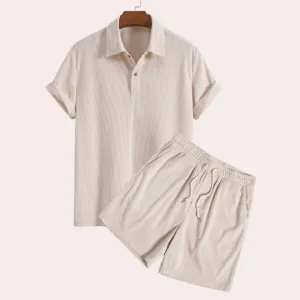 Stylish and Versatile Polo Shirt and Shorts Set for Men