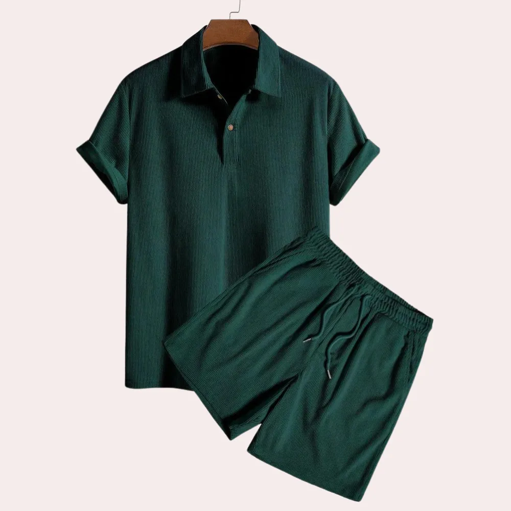 Stylish and Versatile Polo Shirt and Shorts Set for Men