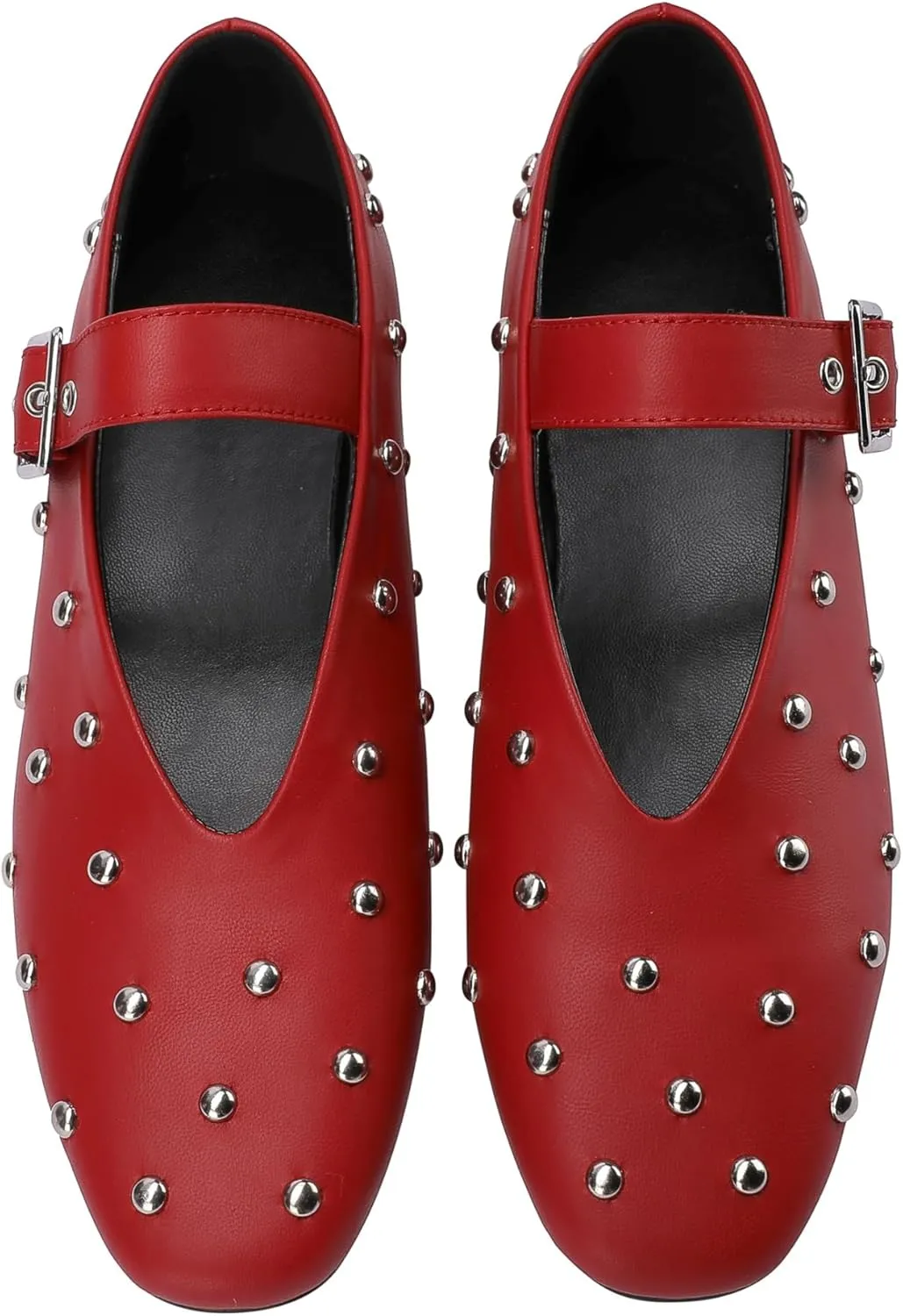 Stylish Mary Jane Studded Flats for Women Comfortable Ballet Buckled Ballerina Shoes for Work, Office, Party, or Daily Shoes