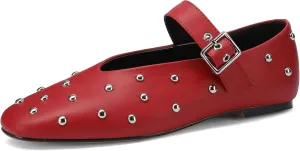 Stylish Mary Jane Studded Flats for Women Comfortable Ballet Buckled Ballerina Shoes for Work, Office, Party, or Daily Shoes