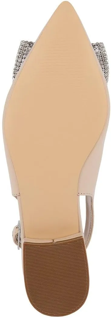 Sugar Women's Dress Flats – Stylish Pointed Toe Slip-On Shoes with Bow Detail, Comfortable Cushioned Footbed for Work, Casual, or Evening Wear - Clovis