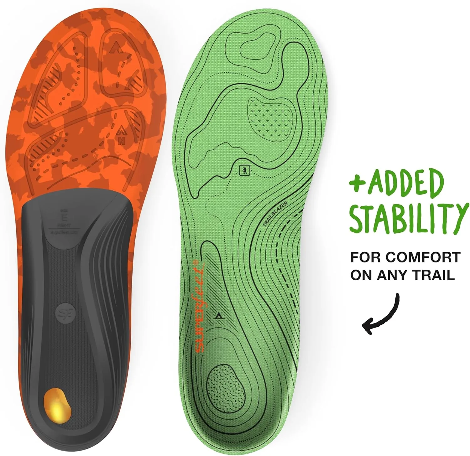 Superfeet Hike Support Insoles - Trim-to-Fit Comfort Carbon Fiber Orthotic Inserts for Hiking Boots or Shoes - Professional Grade - 11.5-13 Men / 12.5-14 Women