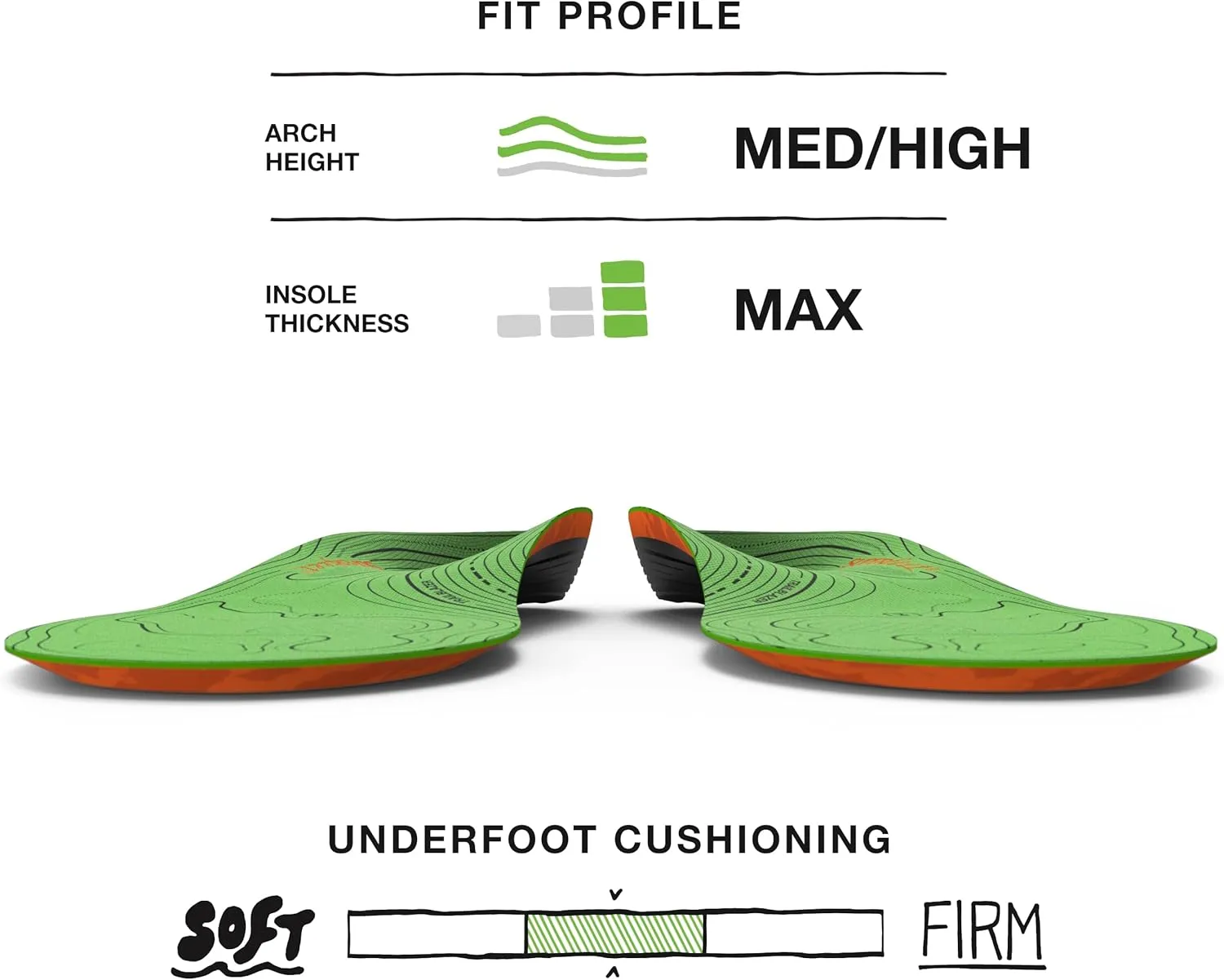 Superfeet Hike Support Insoles - Trim-to-Fit Comfort Carbon Fiber Orthotic Inserts for Hiking Boots or Shoes - Professional Grade - 11.5-13 Men / 12.5-14 Women