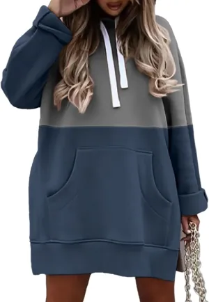 Syellowafter Women Oversized Hoodie Dress Pullover Winter Kangaroo Pocket Sweatshirt Fall Tops Casual Loungewear