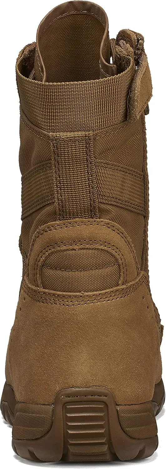 Tactical Research Flyweight TR596Z CT 8 Inch OCP Air Force Combat Boots for Men - Coyote Brown Leather with EH Rated Composite Safety Toe and TR Adrenaline Traction Outsole