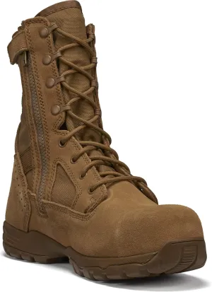 Tactical Research Flyweight TR596Z CT 8 Inch OCP Air Force Combat Boots for Men - Coyote Brown Leather with EH Rated Composite Safety Toe and TR Adrenaline Traction Outsole