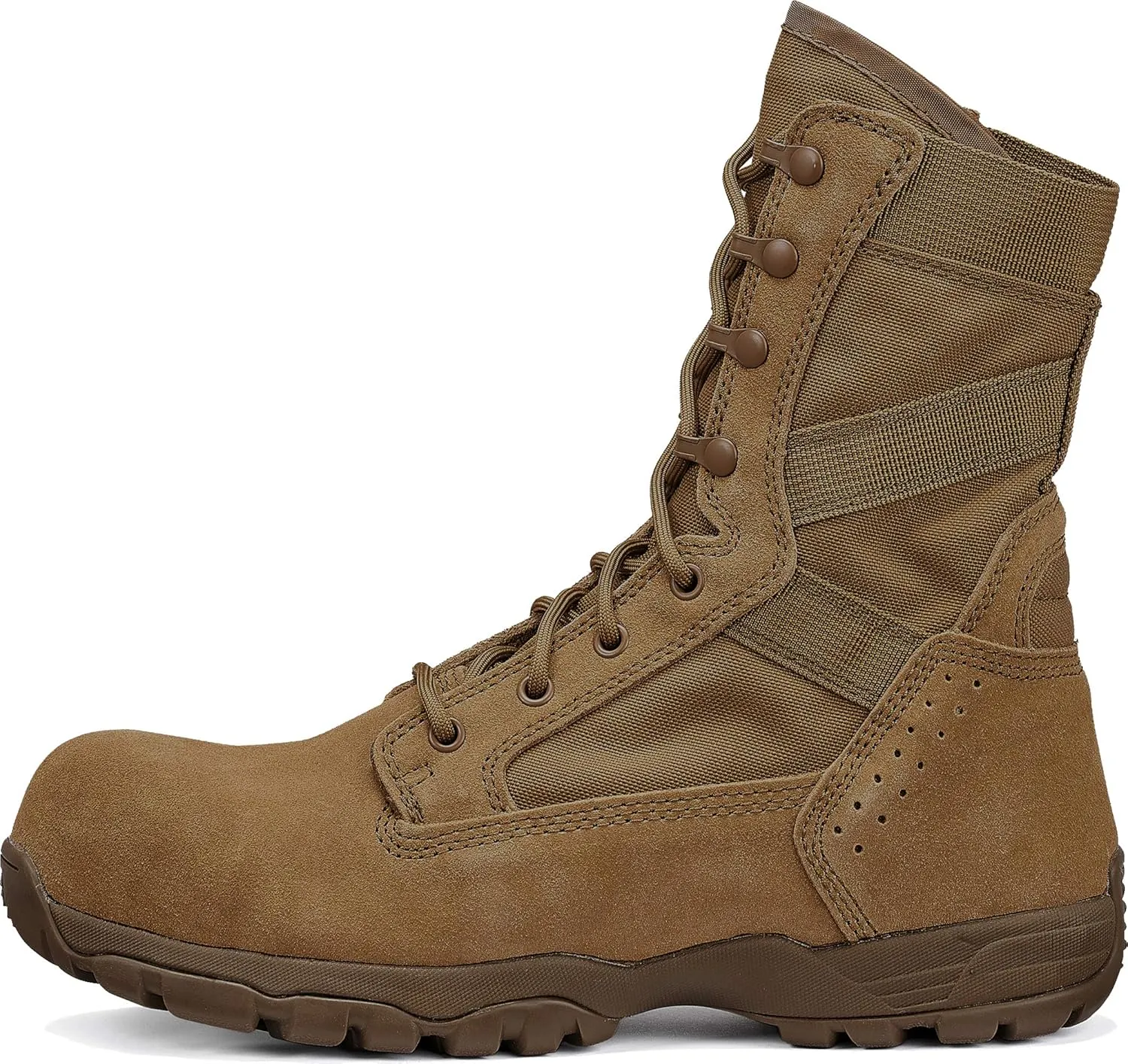 Tactical Research Flyweight TR596Z CT 8 Inch OCP Air Force Combat Boots for Men - Coyote Brown Leather with EH Rated Composite Safety Toe and TR Adrenaline Traction Outsole