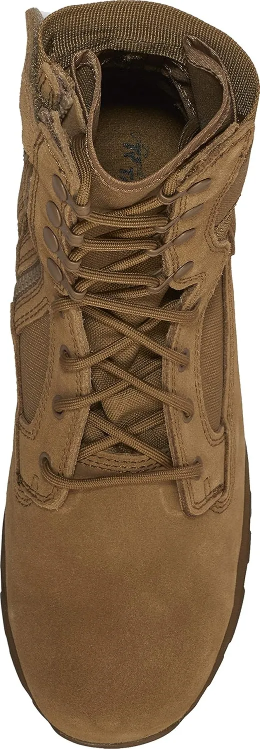 Tactical Research Flyweight TR596Z CT 8 Inch OCP Air Force Combat Boots for Men - Coyote Brown Leather with EH Rated Composite Safety Toe and TR Adrenaline Traction Outsole