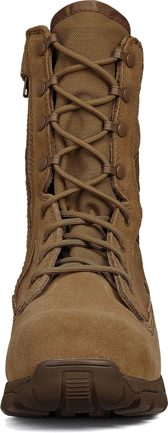 Tactical Research Flyweight TR596Z CT 8 Inch OCP Air Force Combat Boots for Men - Coyote Brown Leather with EH Rated Composite Safety Toe and TR Adrenaline Traction Outsole