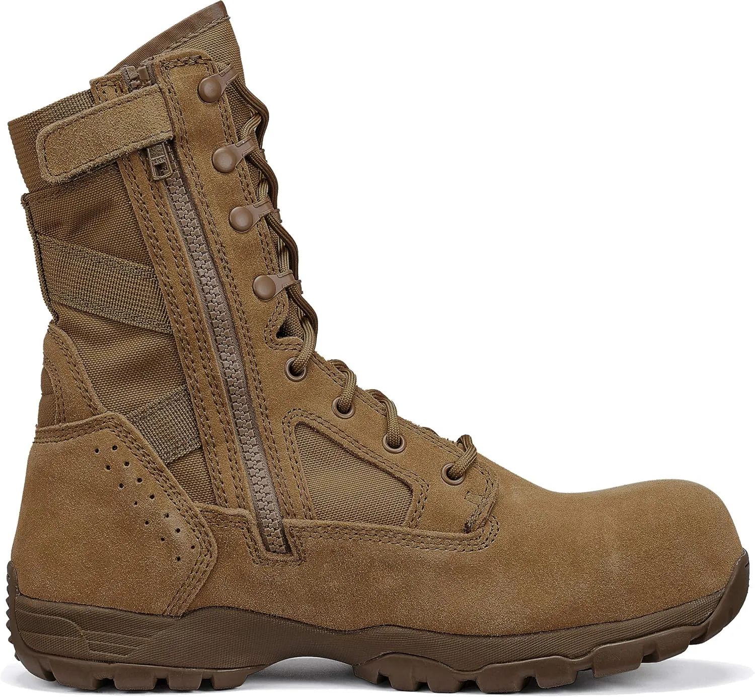 Tactical Research Flyweight TR596Z CT 8 Inch OCP Air Force Combat Boots for Men - Coyote Brown Leather with EH Rated Composite Safety Toe and TR Adrenaline Traction Outsole