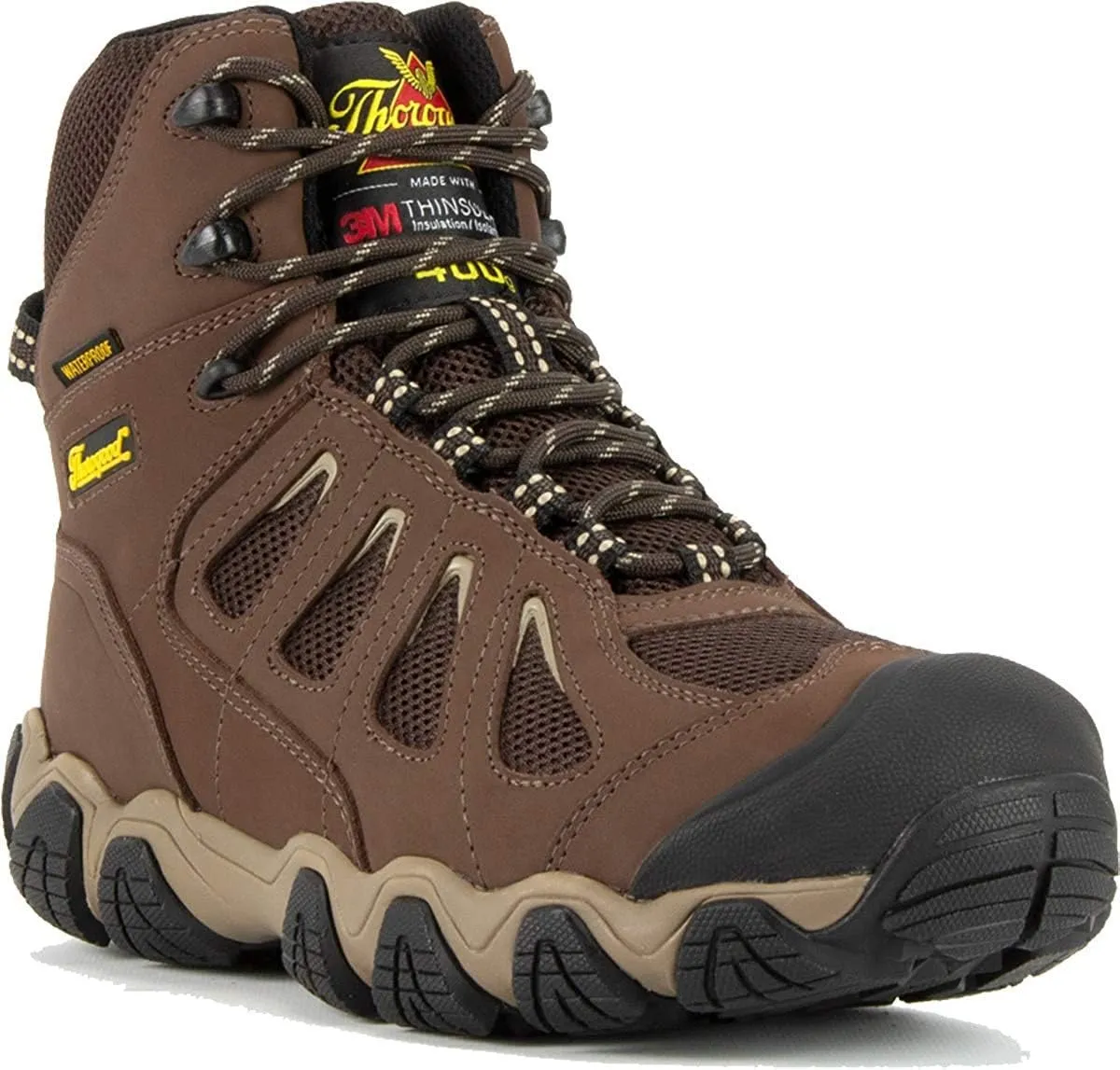 Thorogood Crosstrex 6” Insulated Waterproof Hiking Boots for Men - Breathable Premium Leather and Mesh with Comfort Insole and Athletic Traction Outsole; ASTM Rated