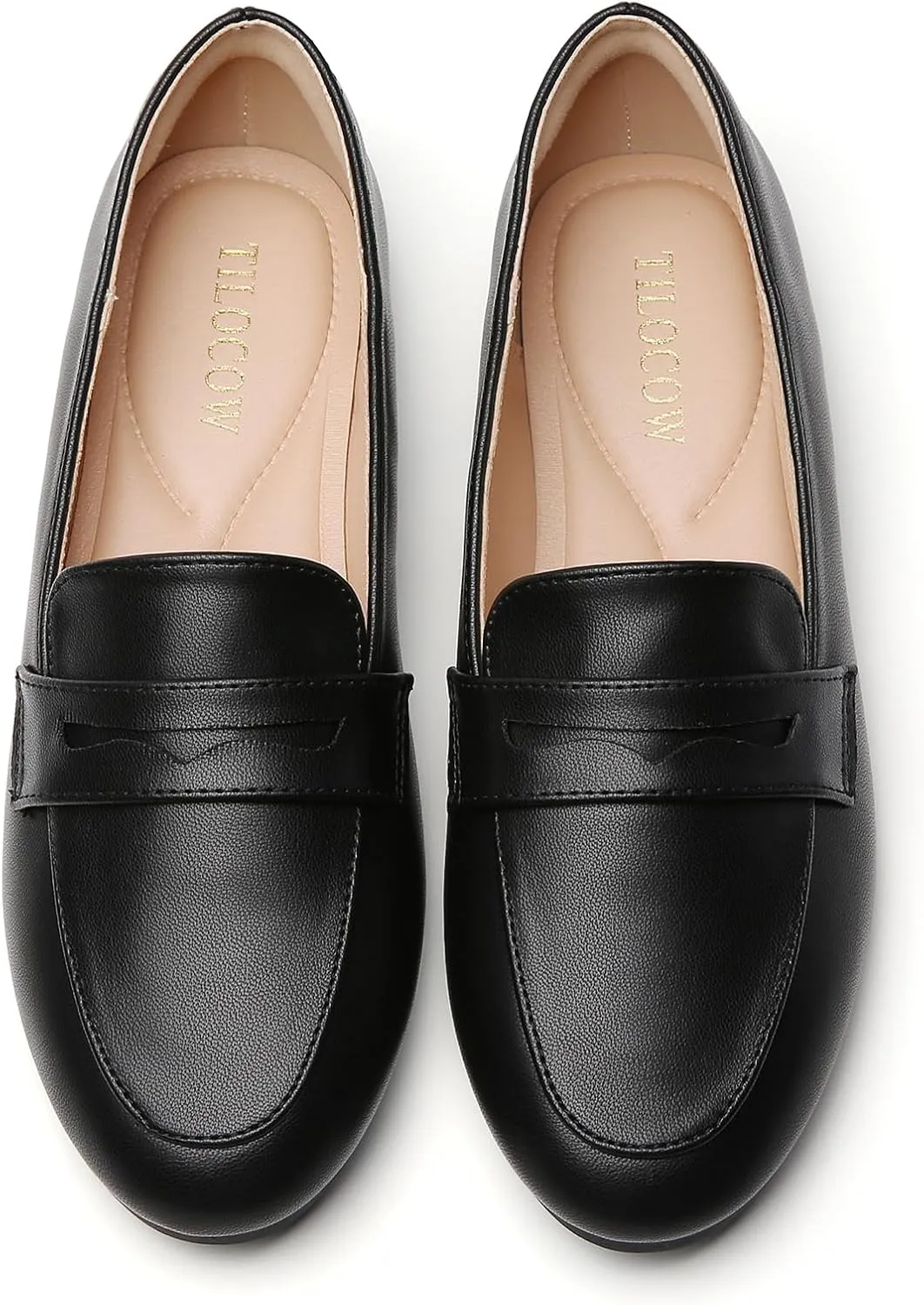 Tilocow Women's Loafers Penny Loafers for Women Comfortable Round Toe Flats Fashion Work Dressy Shoes