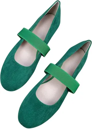 TN TANGNEST Leather Flats for Women Comfortable Round Toe Slip On Ballet Flats Retro Dress Mary Jane Flats