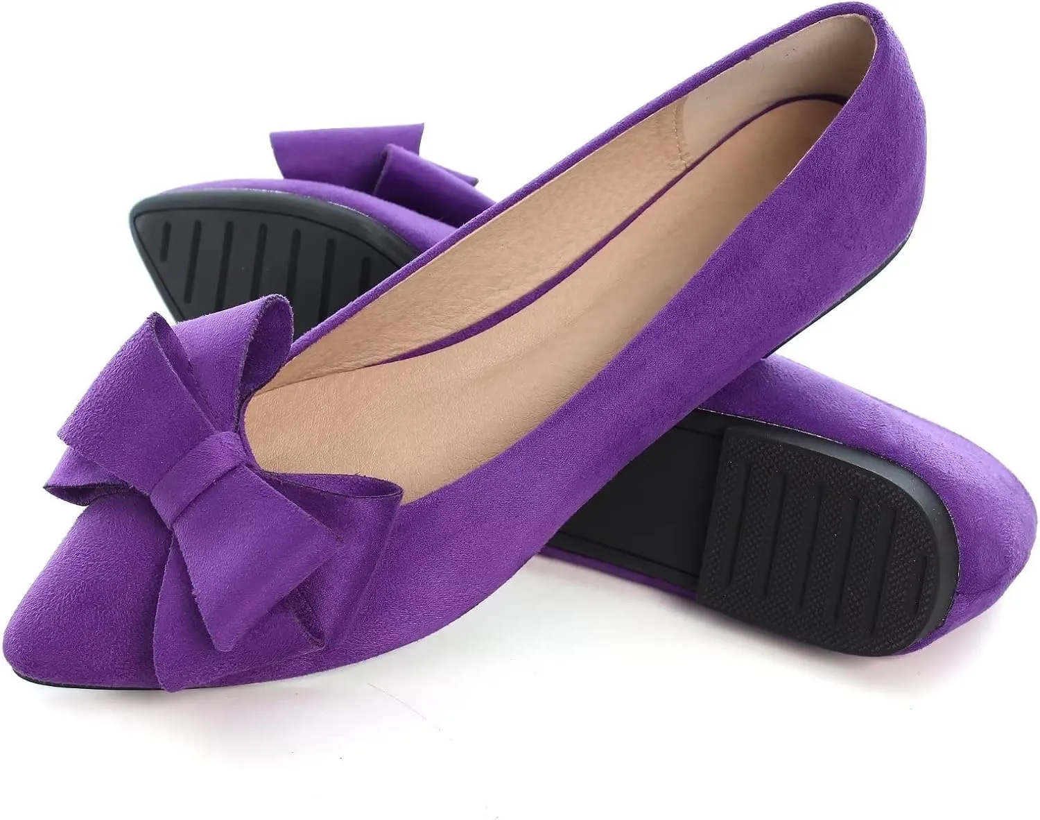 TN TANGNEST Women Fashion Bowknot Flats Comfort Pointed Toe Dress Shoes