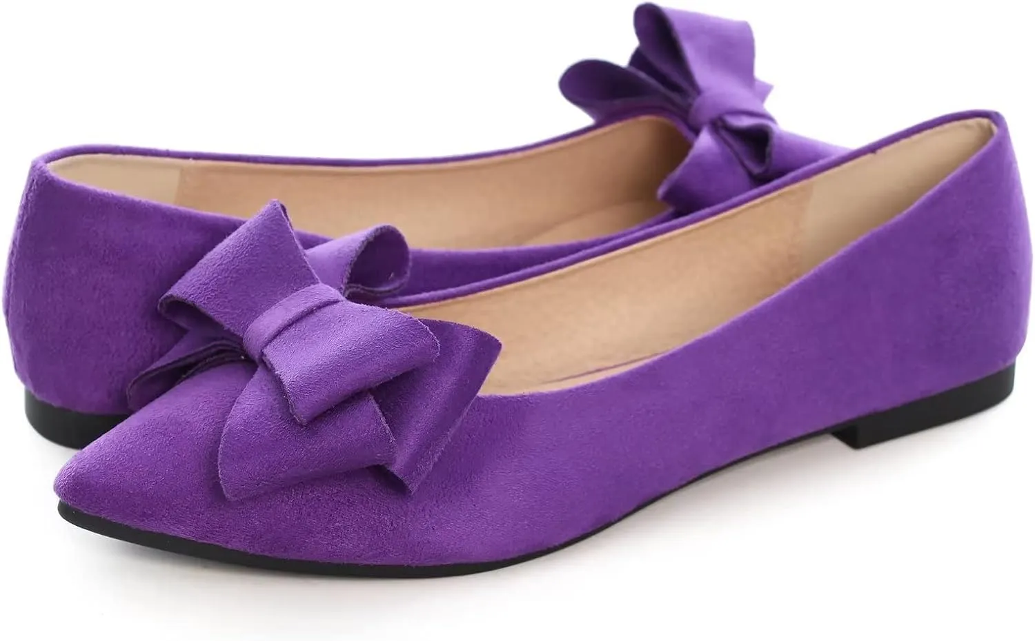 TN TANGNEST Women Fashion Bowknot Flats Comfort Pointed Toe Dress Shoes