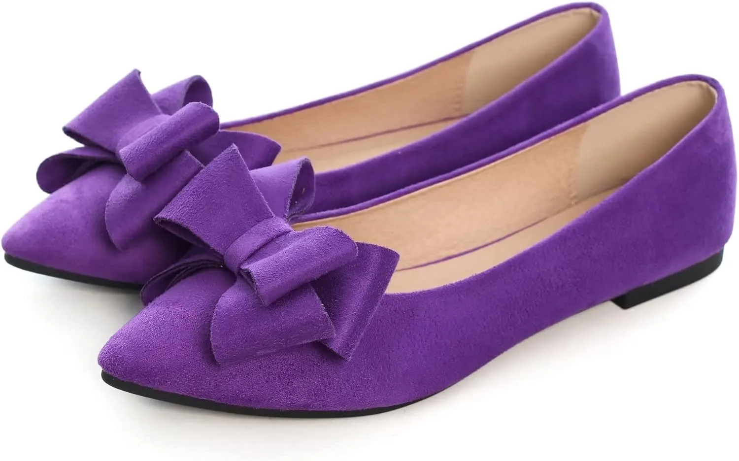 TN TANGNEST Women Fashion Bowknot Flats Comfort Pointed Toe Dress Shoes