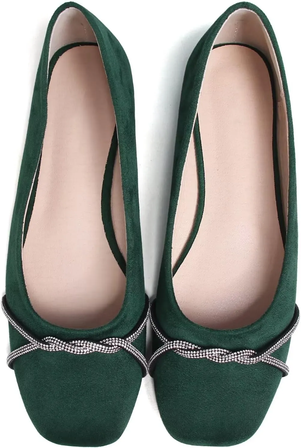 TN TANGNEST Womens Casual Flats Fashion Chain Pointed Toe Ballet Flats Rhinestone Flats Comfort Slip On Dress Shoes