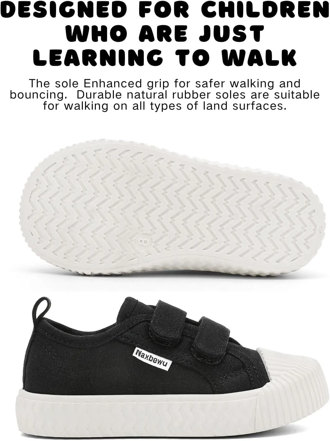Toddler Boys & Girls Sneaker Adjustable Slip On Canvas Hook and Loops Walking Shoes,Size 5-12