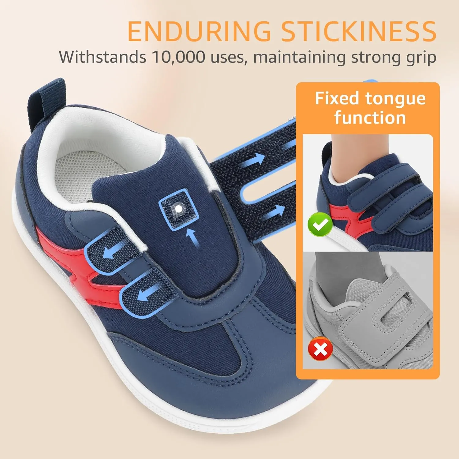 Toddler Lightweight Slip on Sneakers: Boys Barefoot Shoes Kids Walking Shoes Boy Sneakers, Toddler First Walking Shoe Comfort Tennis Activities